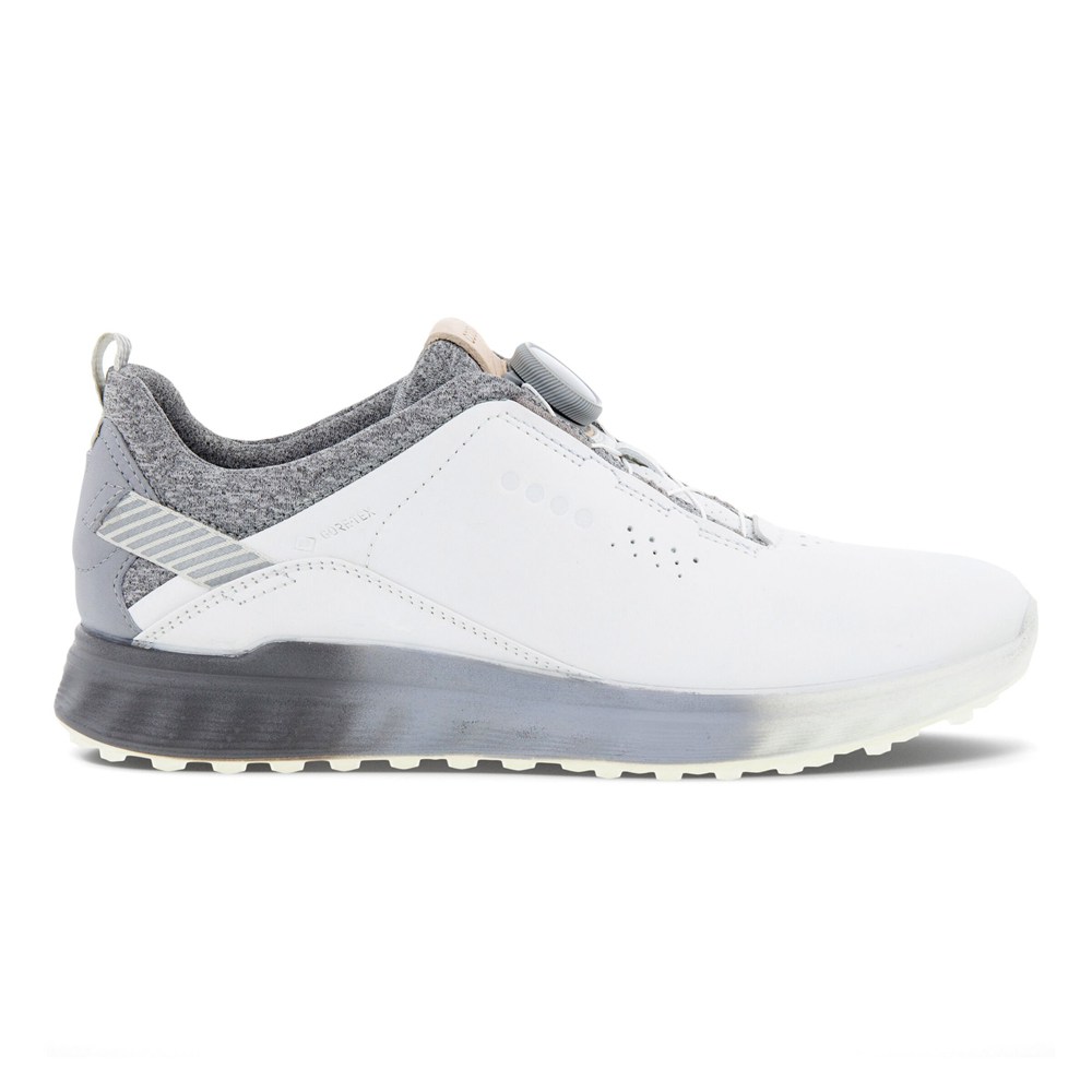 ECCO Womens Golf Shoes White - S-Three Boas - SPD-436251